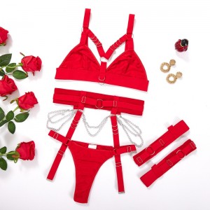 Ins Cross européens et américains-border lingerie sexy: un trois-Pièce définie pour les femmes, y compris la ceinture de liaison, l\'anneau de jambe et les éléments réglables, avec une touche de reflets érotique96629price:$119.99