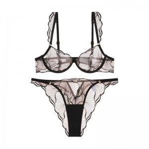 Nouveau - Style Lingerie française. Sexy, ultra - mince, innocent - Recherche avec de la broderie et de la dentelle. Des soutiens-gorge pour les gros seins qui donnent un effet minimisant, plus - Taille de lingerie Sets W7228Price:$129,99