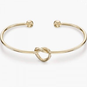 4K Gold plaqué Forever Love Knot Infinity Bangle Bracelets pour femmes Bracelet de bracelet en or ajusté en or pour les femmes élégantes or-Bracelet manchette ouvert avec conception denœuds - bijoux minimaliste moderne pour usure qu...