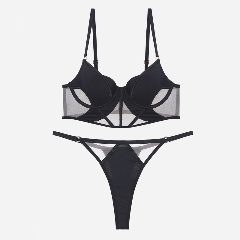 Français - lingerie de style. Sexy mince - coton lisse - corset à poisson en maille de surface - soutien-gorge de style. Il fait que de gros seins apparaissent plus petits et empêche l'agitation W7215 Price:$199.99