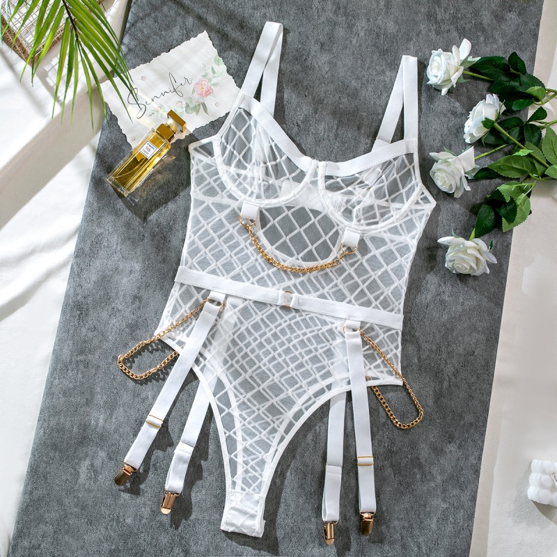 Lingerie pour Amazon Cross - Borde: transport transparent, Sexy Backless, haut - Body taille, lingerie érotique avec chaînes métalliques. MY96606 Prix:$109.99