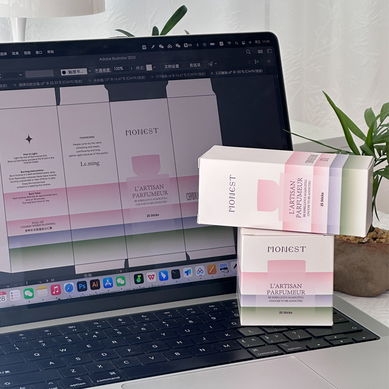 Boîte de parfum d'élégance pastel