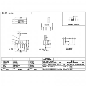 Interrupteur de diapositives SS13D07 Single-Row quatre-Interrupteur à bascule à broches, interrupteur à bascule vertical pour les appareils électriques, 3, 4, 5 et 6 positions Interrupteur coulissant