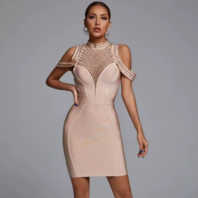 Bandage en tricot d'été rayures spaghetti, robes de robes sans bretelles sans bretelles