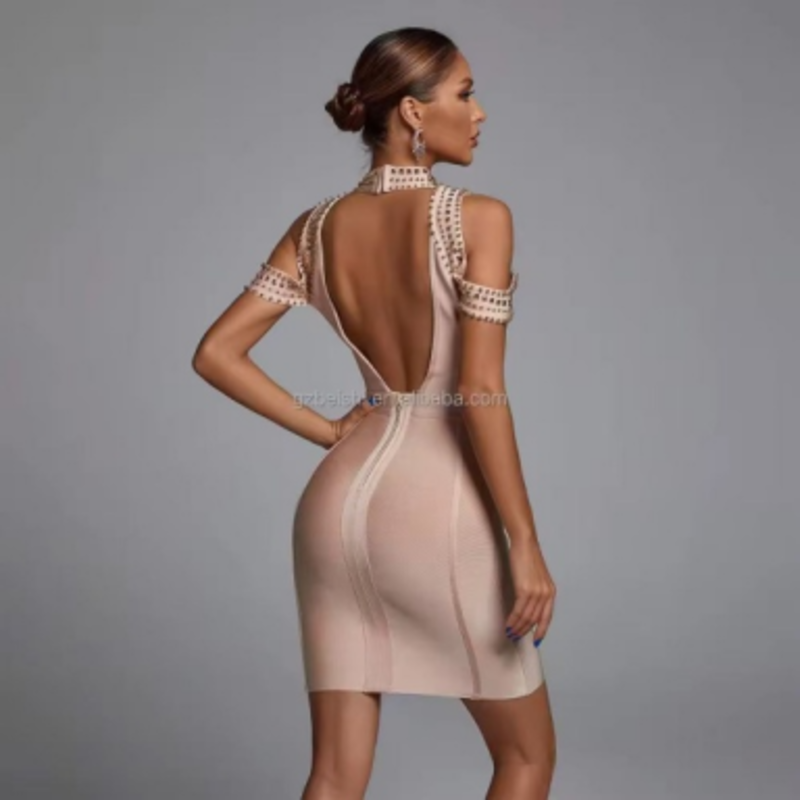 Bandage en tricot d'été rayures spaghetti, robes de robes sans bretelles sans bretelles