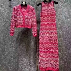 Cardigan intercolore à manches longues rond en tricot d\'été, V-SET SEMPLET SEPLIQUE SEPLOI