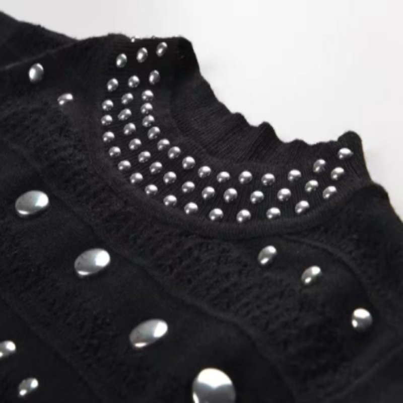 Collier d'été à col épaule sans manches, robes en tricot métalliques