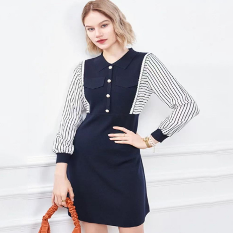 Automne au début de l'automne inversé en tricot à moitié cardigan