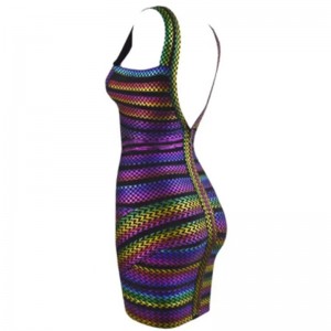 Summer V-Nouges colorés Bandle d\'élastique épissant les robes de hanche à coffrissage