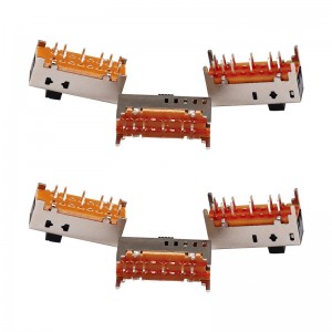 Interrupteur à glissière SS25D01 Double-Rangée 12-Interrupteur de glissement à broches Micro Interrupteur de diapositive micro verticale