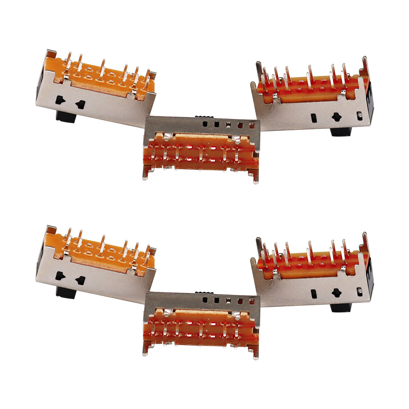 Interrupteur à glissière SS25D01 Double-Rangée 12-Interrupteur de glissement à broches Micro Interrupteur de diapositive micro verticale
