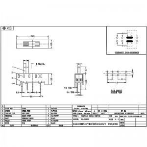 Interrupteur à glissière SS23H06, double-Rangée 8-Épingle interrupteur de glissement vertical, interrupteur de glissière verticale pour chauffage électrique à couverture électrique