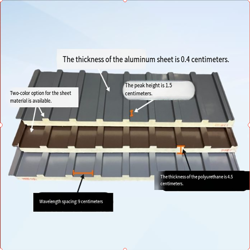 Panneaux en aluminium pour le toit de la grande paroi-Conception en forme avec les propriétés d'isolation thermique