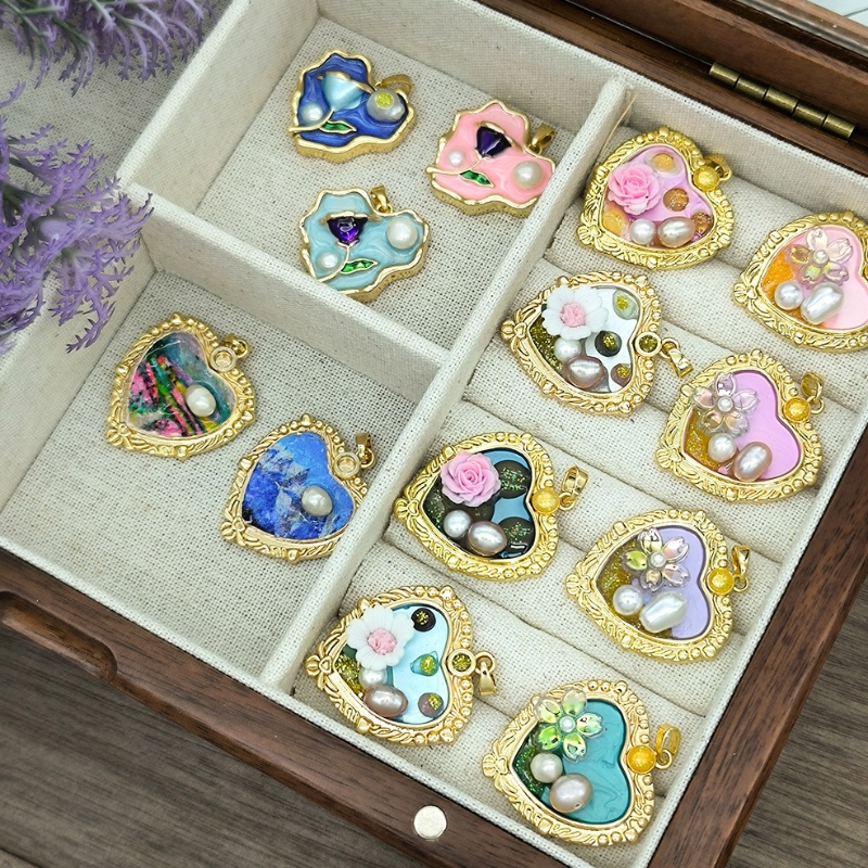 Pendentif de peinture à l'huile vintage