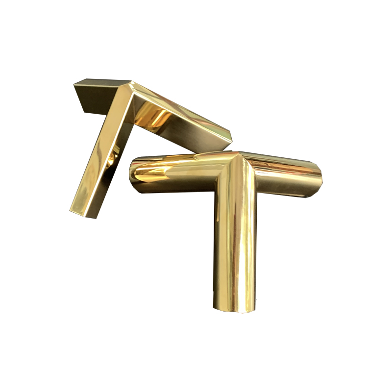 Zotye en acier inoxydable or électroplate triangulaire trois-Ornement de support creux dimensionnel