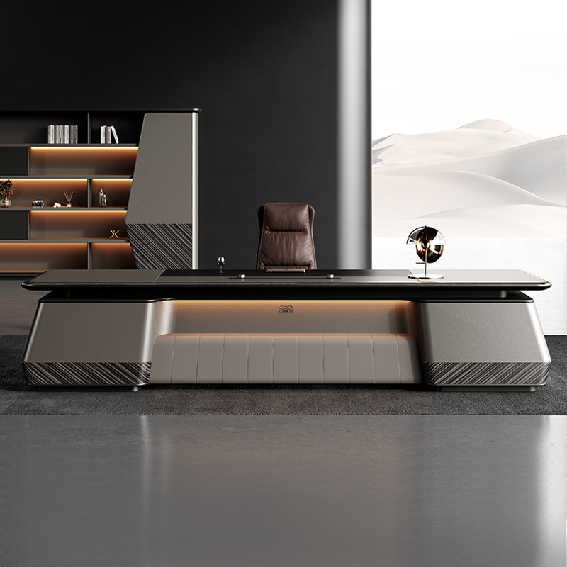 Panneau de luxe modèle DBT006-style Manager Bureau Exécutif Unique, Président\\Grand bureau avec ensemble de chaises, bureau Boss