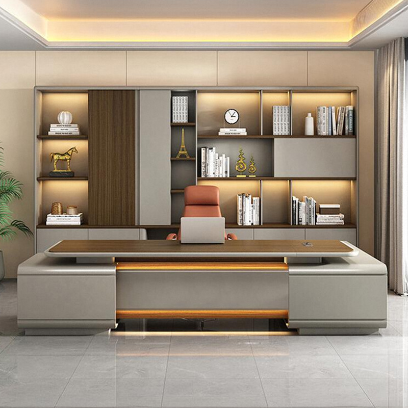 Modèle DBT008 Bureau exécutif, président/Bureau de président, grand bureau de gestionnaire haut de gamme avec ensemble de chaises de bureau pour gestionnaire\Le bureau de